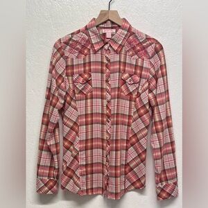 Women’s Cowgirl Western Long Sleeve Snap Front Shirt - L